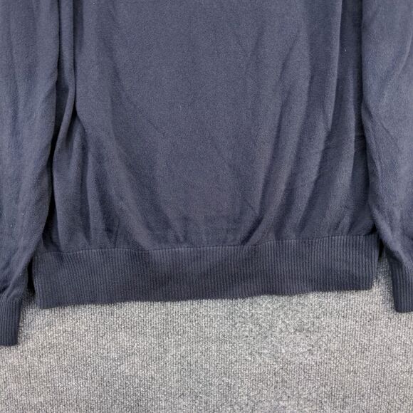 Eddie Bauer Men's Cotton Cashmere Pullover Sweater Blue Large V-Neck Ribbed Trim - Picture 7 of 12